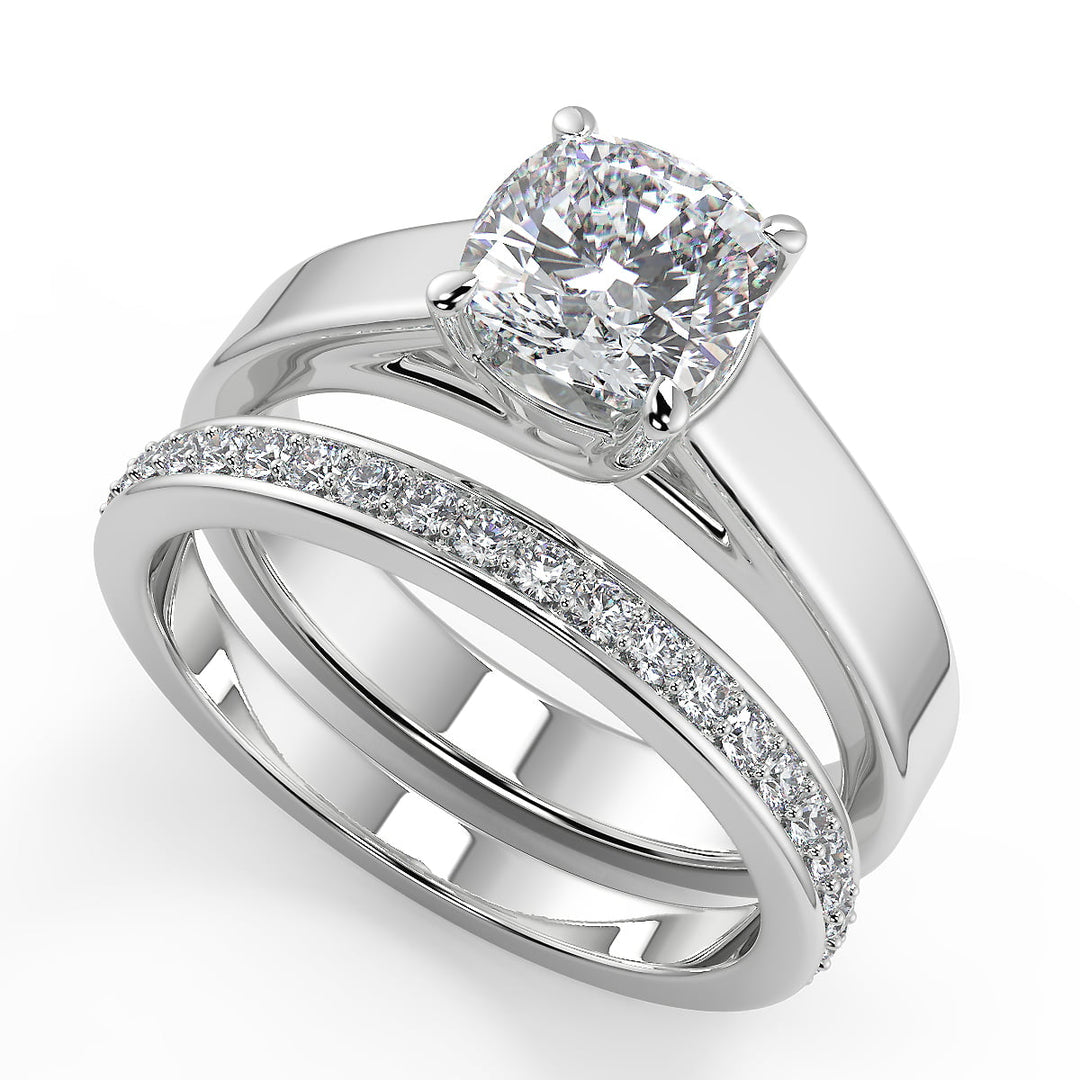 Adyson 4 Prong Solitaire Cushion Cut Diamond Engagement Ring