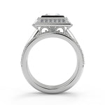 Load image into Gallery viewer, Maleah Halo Bezel Set Princess Cut Diamond Engagement Ring
