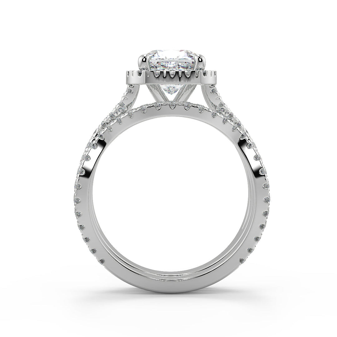 Angelique Micro Pave Halo Infinity Cushion Cut Engagement Ring