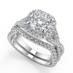 Load image into Gallery viewer, Adriana Micro Pave Halo Infinity Round Cut Engagement Ring
