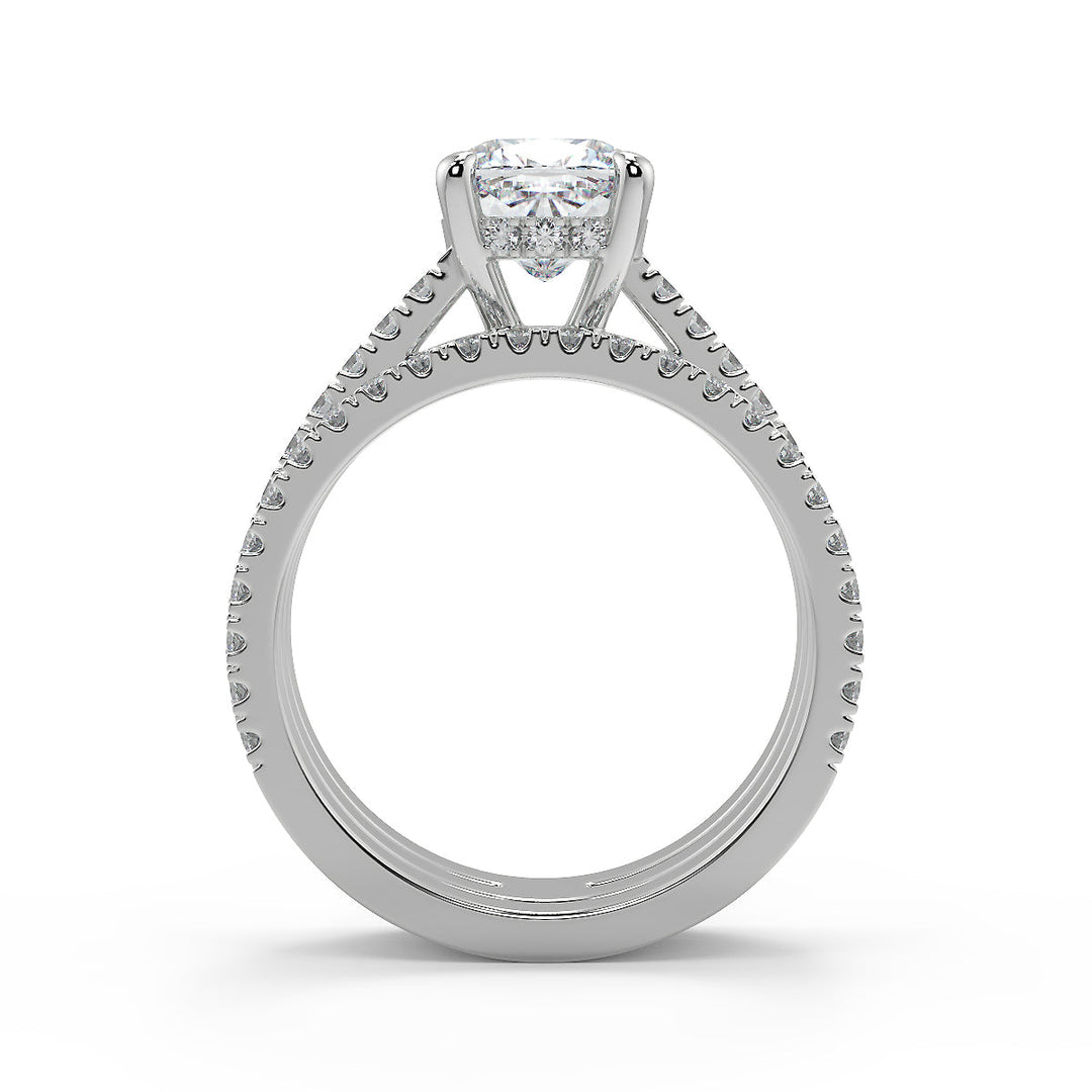 Hanna Promise Pave Cushion Cut Diamond Engagement Ring