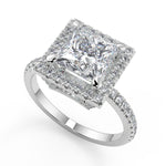Load image into Gallery viewer, Sanai Micro Pave Halo Princess Cut Diamond Engagement Ring
