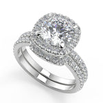 Load image into Gallery viewer, Carmen Micro Pave Halo Round Cut Diamond Engagement Ring
