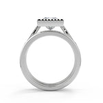 Load image into Gallery viewer, Elle Bezel Set Milgrain Pave Princess Cut Diamond Engagement Ring
