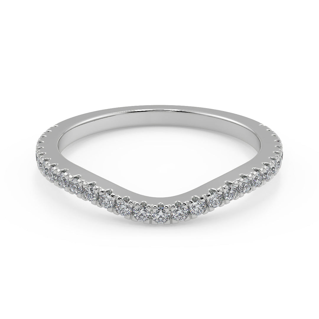Iliana 3 Stone French Pave Round Cut Diamond Engagement Ring