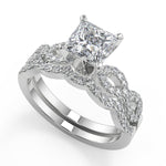 Load image into Gallery viewer, Ashleigh Infinity Pave Princess Cut Diamond Engagement Ring
