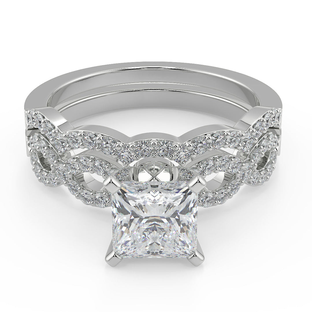Ashleigh Infinity Pave Princess Cut Diamond Engagement Ring