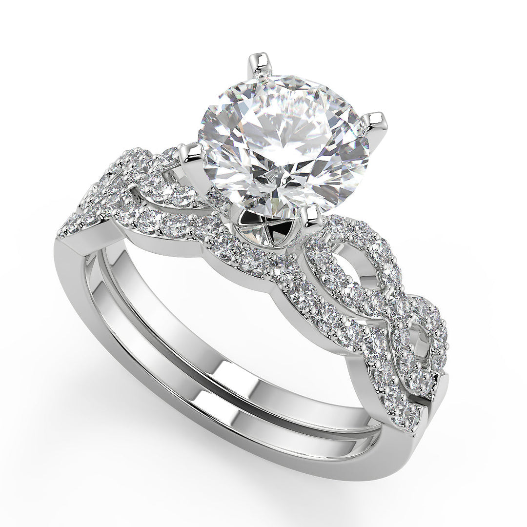 Rayne Infinity Pave Round Cut Diamond Engagement Ring