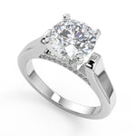 Load image into Gallery viewer, Rebekah 4 Prong Cathedral Solitaire Round Cut Engagement Ring
