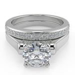 Load image into Gallery viewer, Rebekah 4 Prong Cathedral Solitaire Round Cut Engagement Ring
