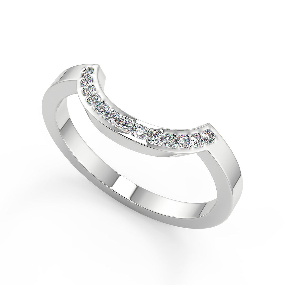 Bella Halo Baguette Accents Round Cut Diamond Engagement Ring