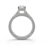 Load image into Gallery viewer, Akira Micro Pave Double Prong 3 Sided Round Cut Diamond Ring
