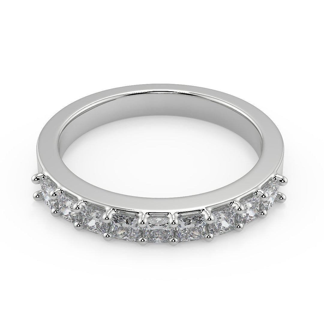 Violet Shared Prong Assher Accents Cushion Cut Diamond Ring
