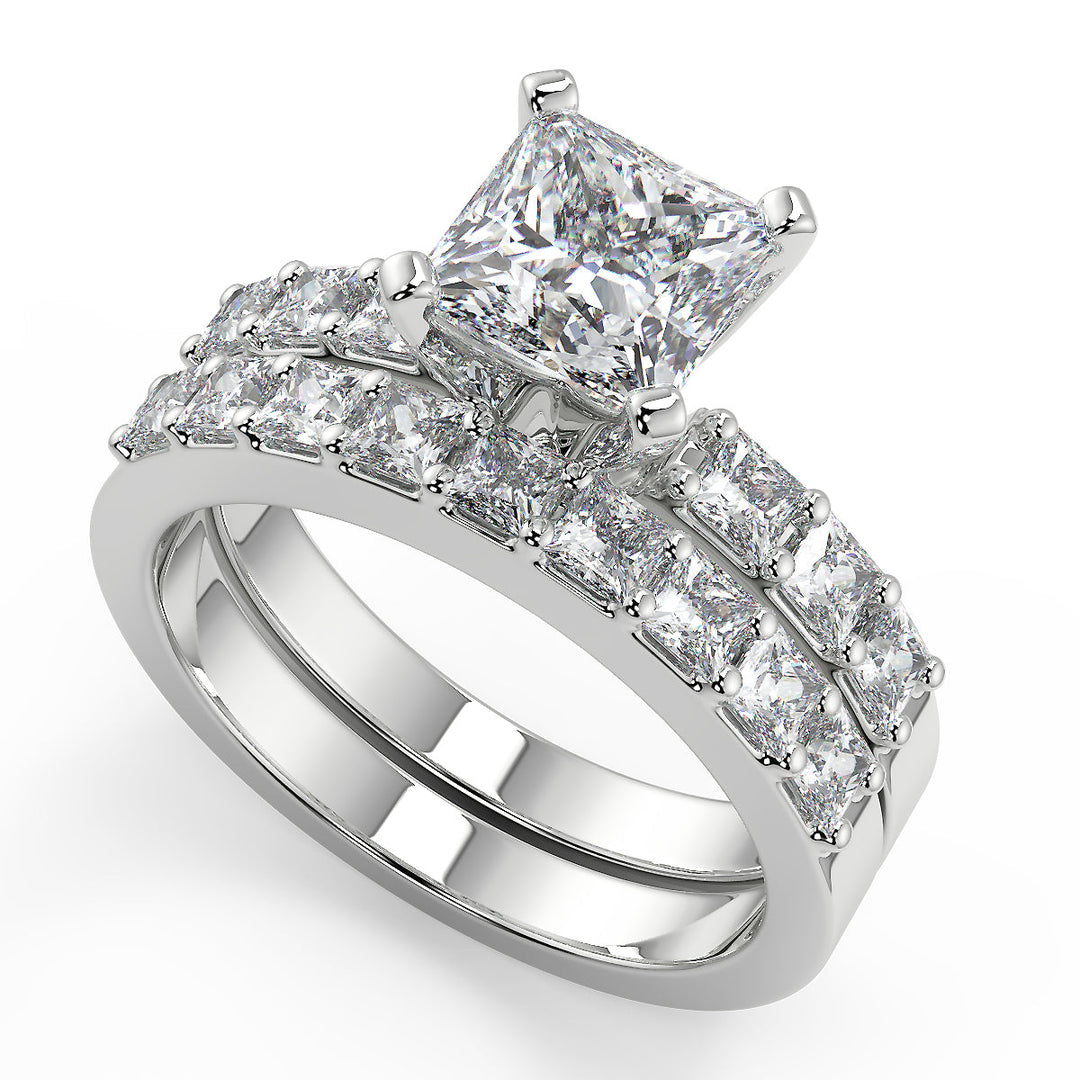 Janessa Shared Prong Assher 4 Prong Princess Cut Diamond Ring