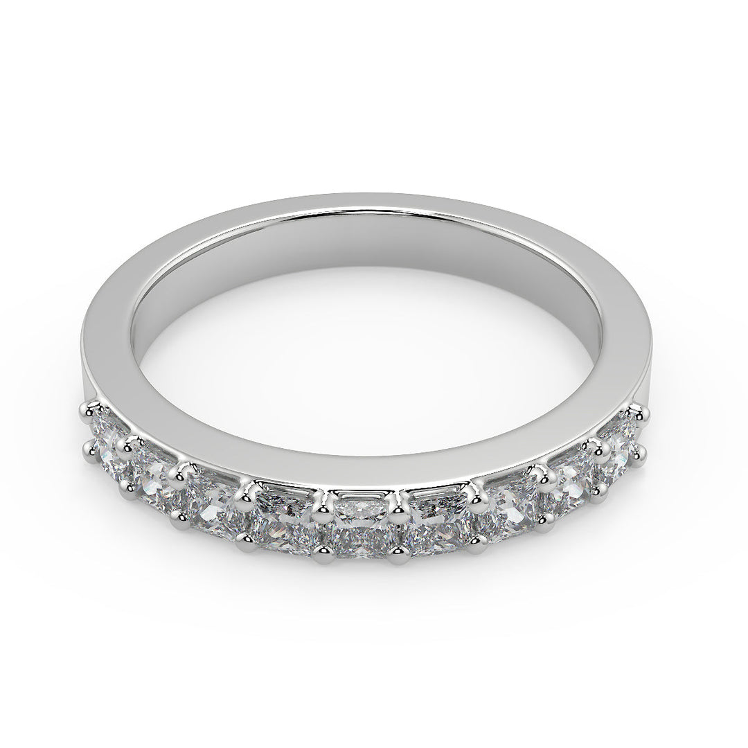 Karsyn Shared Prong Assher Accents 4 Prong Round Diamond Ring