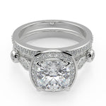 Load image into Gallery viewer, Dayanara Halo Pave Set Cushion Cut Diamond Engagement Ring
