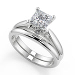 Load image into Gallery viewer, Yadira Classic Cathedral Solitaire Princess Cut Diamond Engagement Ring
