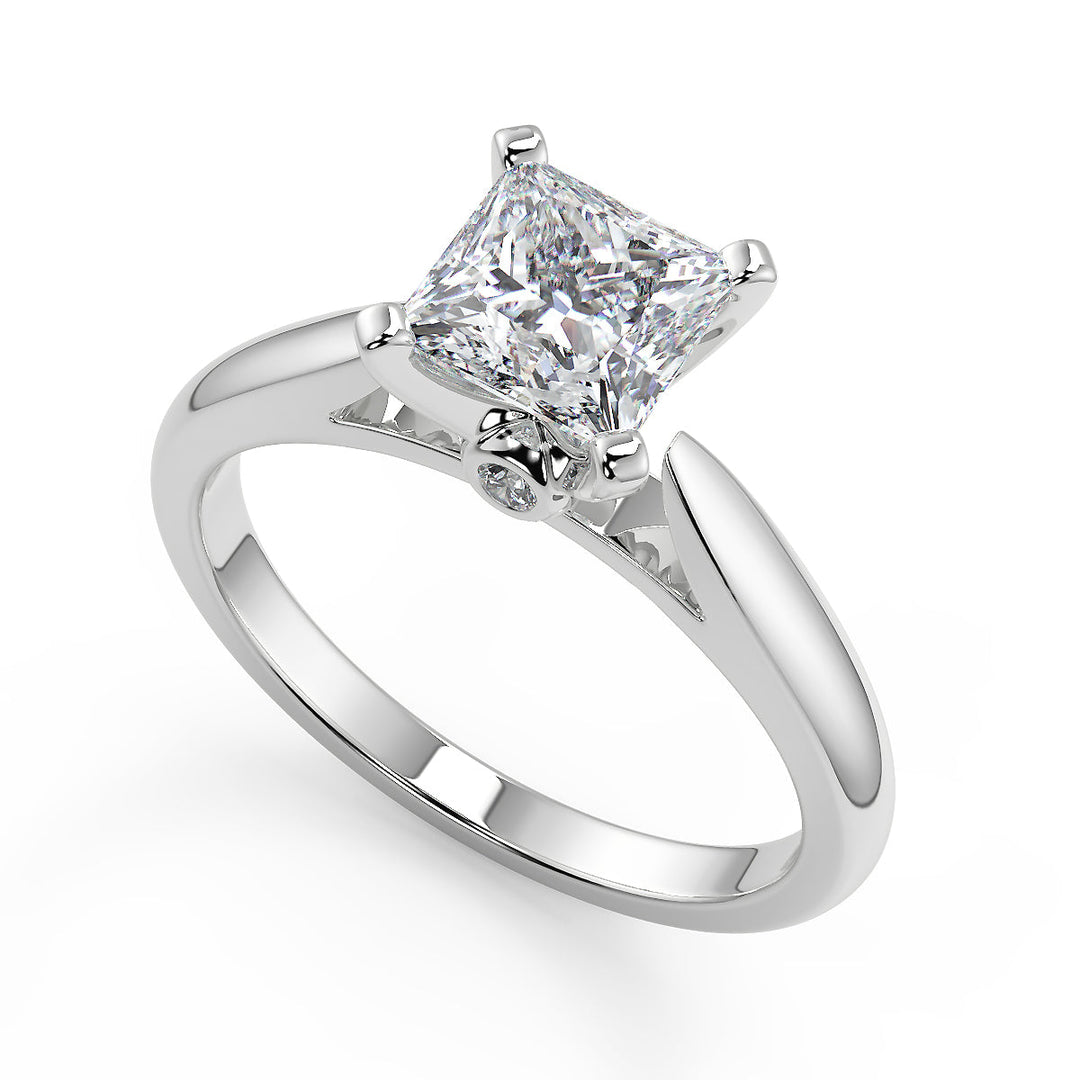 Yadira Classic Cathedral Solitaire Princess Cut Diamond Engagement Ring