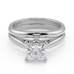 Load image into Gallery viewer, Yadira Classic Cathedral Solitaire Princess Cut Diamond Engagement Ring
