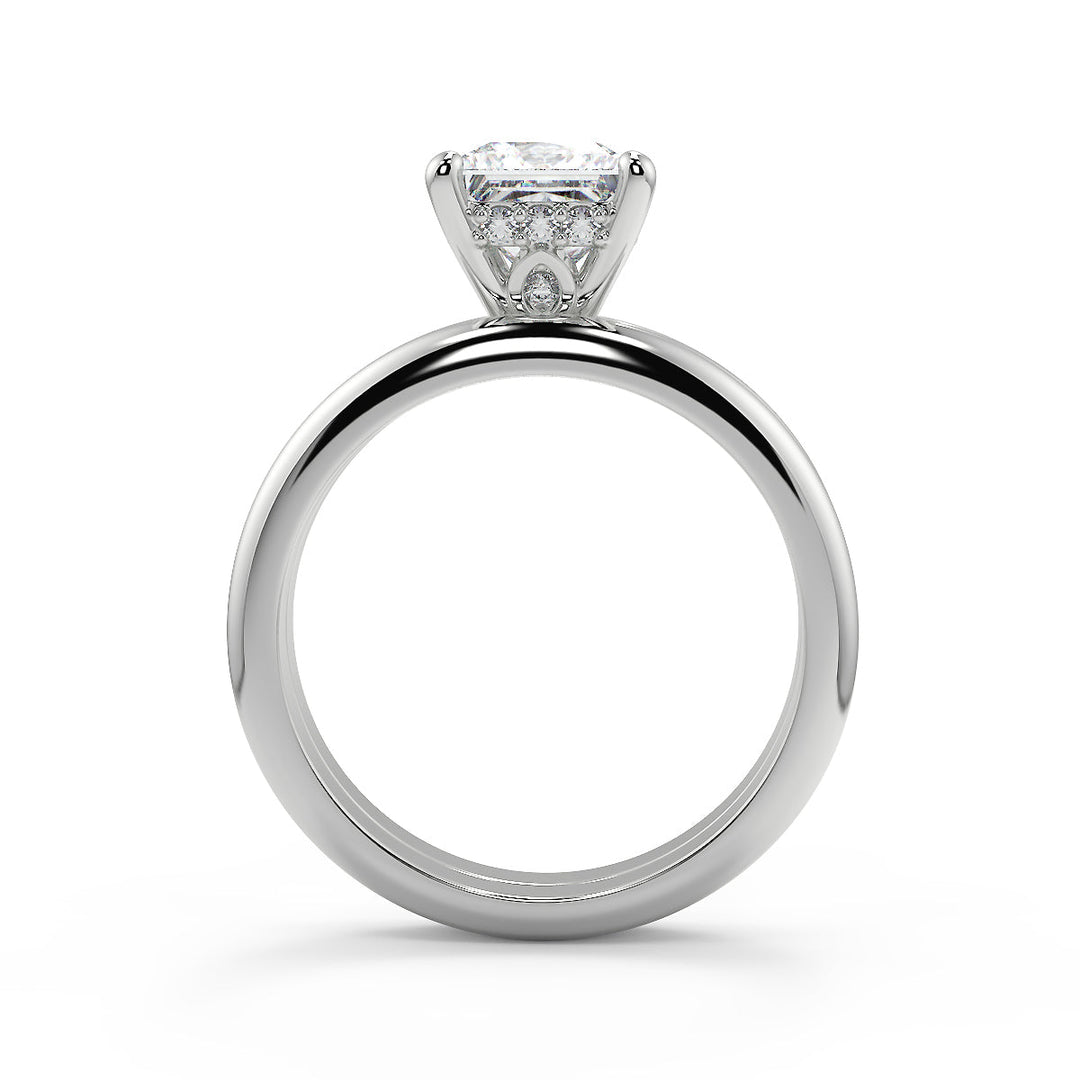Kimberly 4 Prong Crown Solitaire Princess Cut Engagement Ring