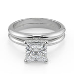 Load image into Gallery viewer, Kimberly 4 Prong Crown Solitaire Princess Cut Engagement Ring
