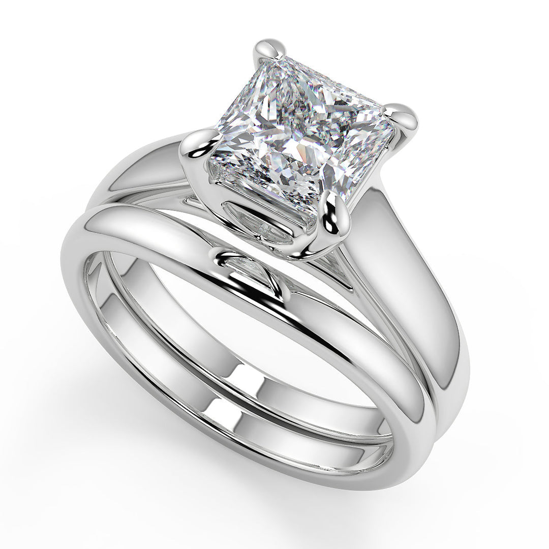Aliana 4 Prong Claw Solitaire Princess Cut Diamond Engagement Ring