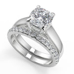 Load image into Gallery viewer, Kaylie Trellis 4 Prong Solitaire Cushion Cut Engagement Ring
