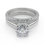 Load image into Gallery viewer, Hazel Trellis 4 Prong Solitaire Round Cut Diamond Engagement Ring
