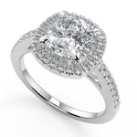 Load image into Gallery viewer, Lilianna Pave Halo Cushion Cut Diamond Engagement Ring
