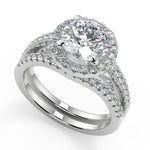 Load image into Gallery viewer, Hadley Pave Halo Round Cut Diamond Engagement Ring
