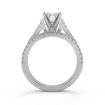 Load image into Gallery viewer, Julianne Pave Cathedral 4 Prong Princess Cut Engagement Ring
