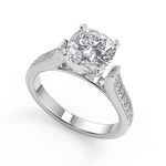 Load image into Gallery viewer, Cameron 4 Prong Pave Cushion Cut Diamond Engagement Ring
