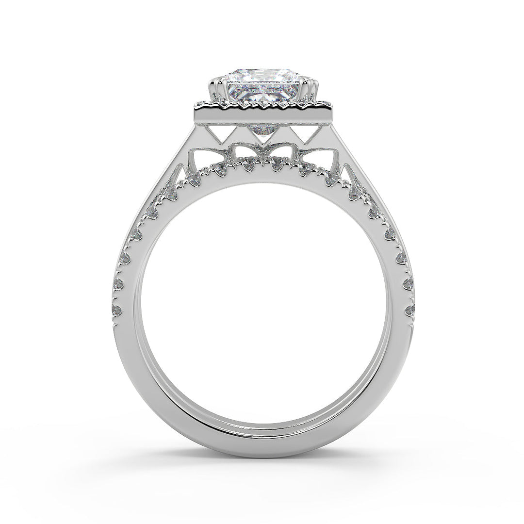 Taniyah Double Prong Split Halo Princess Cut Engagement Ring