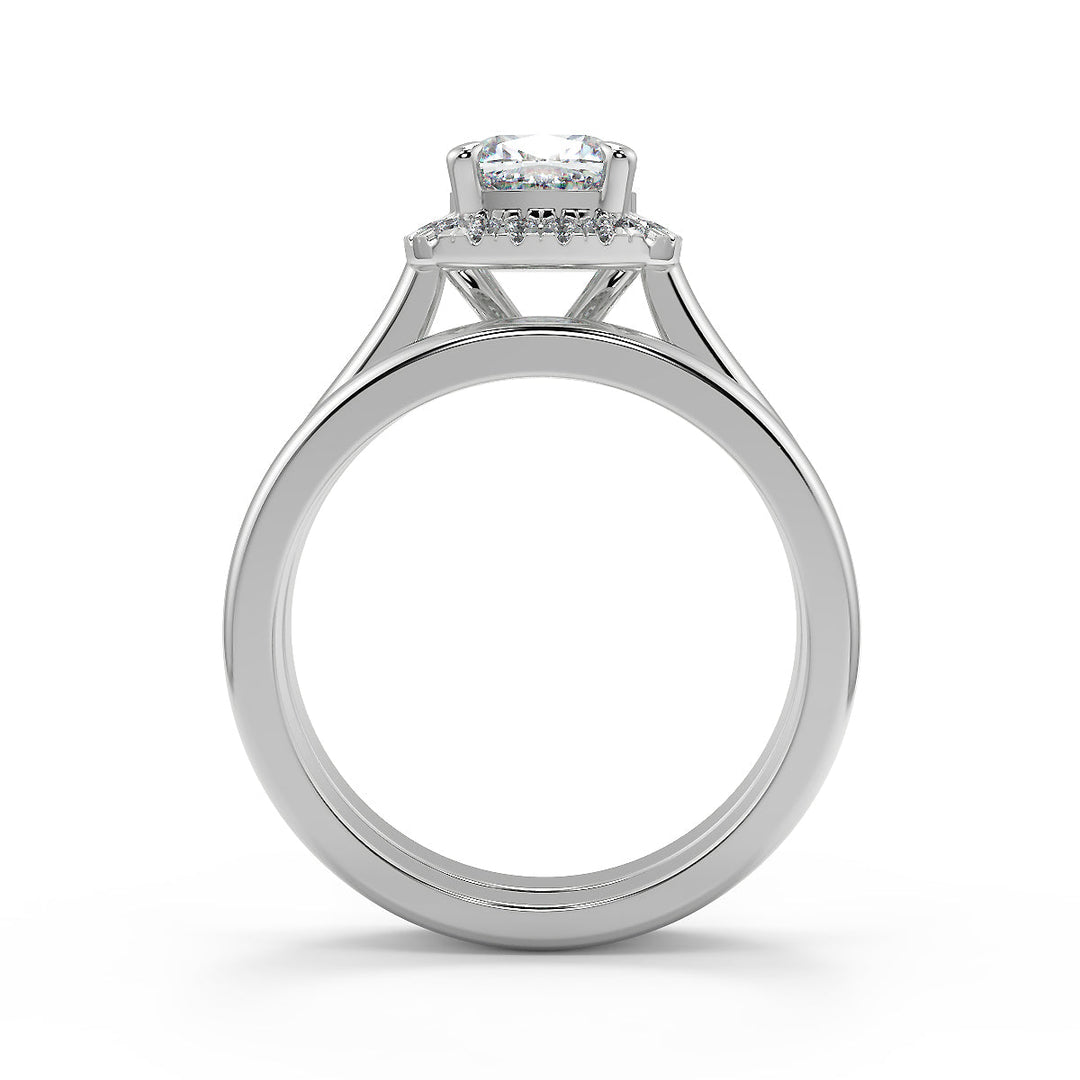 Eliana Halo 4 Prong Cushion Cut Diamond Engagement Ring
