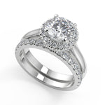 Load image into Gallery viewer, Lara Halo 4 Prong Round Cut Diamond Engagement Ring
