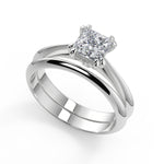 Load image into Gallery viewer, Sarai Double Prong Solitaire Princess Cut Diamond Engagement Ring
