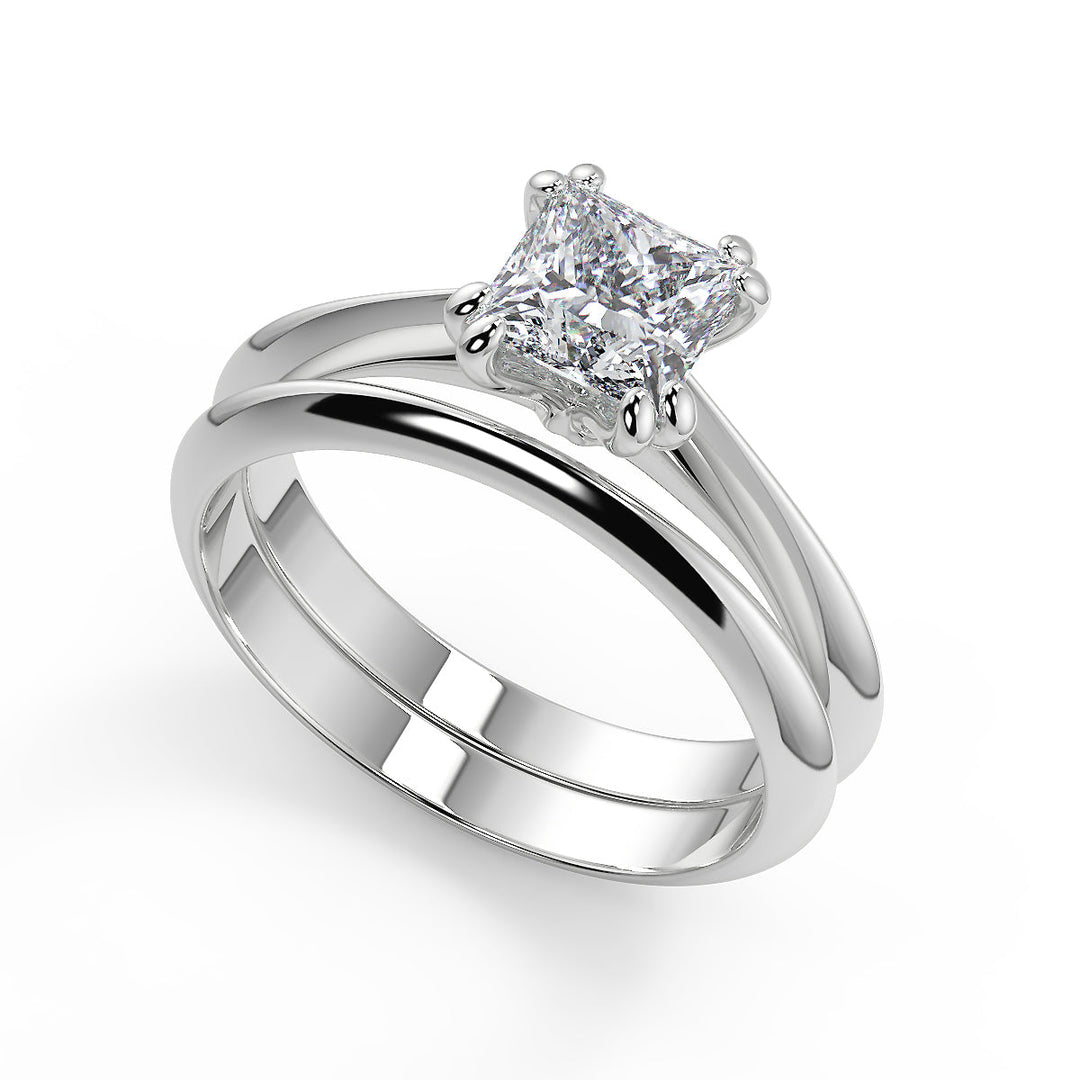 Sarai Double Prong Solitaire Princess Cut Diamond Engagement Ring