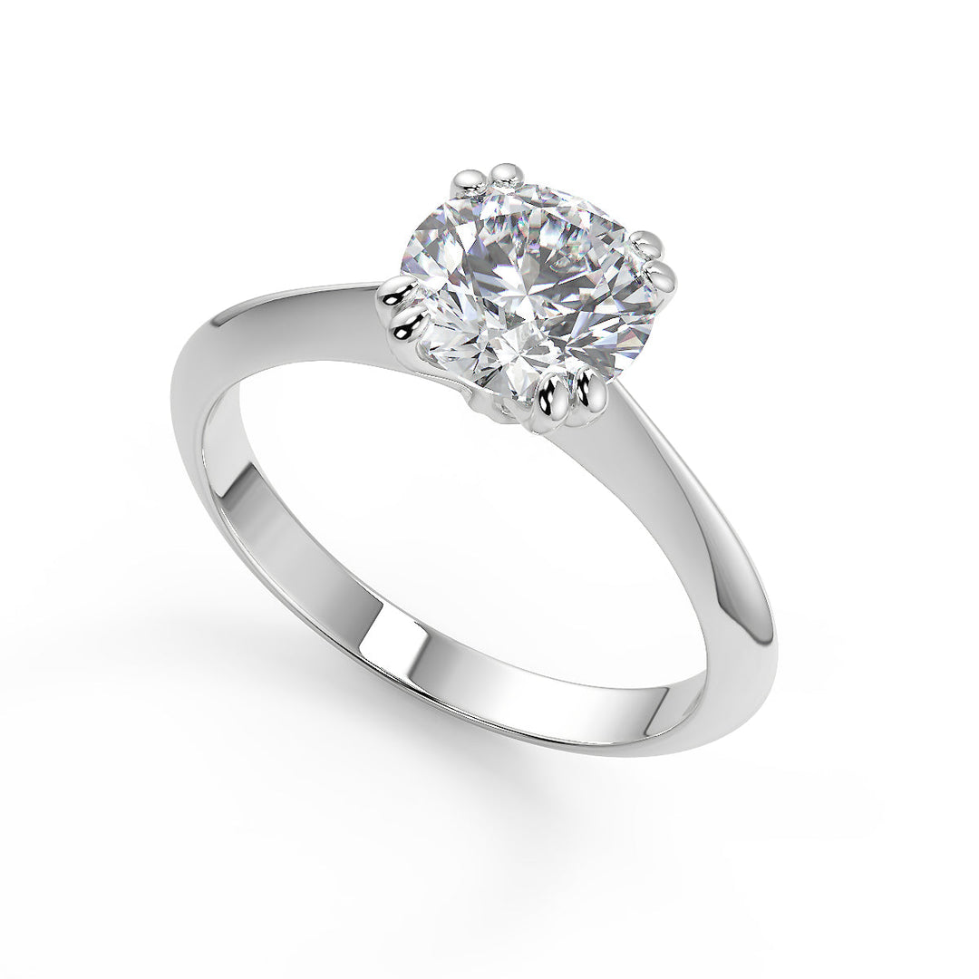 Laylah Double Prong Solitaire Round Cut Diamond Engagement Ring