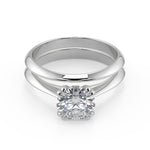 Load image into Gallery viewer, Laylah Double Prong Solitaire Round Cut Diamond Engagement Ring
