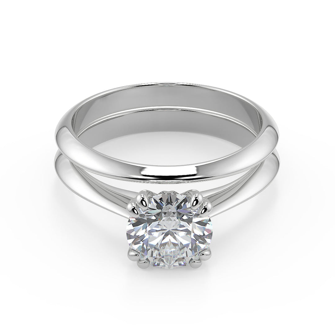 Laylah Double Prong Solitaire Round Cut Diamond Engagement Ring