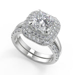 Load image into Gallery viewer, Nyasia Double Halo Cushion Cut Diamond Engagement Ring
