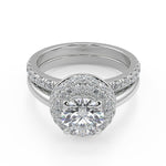Load image into Gallery viewer, Natalia Double Halo Round Cut Diamond Engagement Ring
