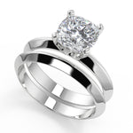 Load image into Gallery viewer, Lillian Knife Edge 4 Prong Solitaire Cushion Cut Diamond Engagement Ring
