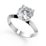 Load image into Gallery viewer, Amara Knife Edge 4 Prong Solitaire Round Cut Diamond Engagement Ring
