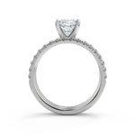 Load image into Gallery viewer, Holly Comfort Fit 4 Prong Solitaire Cushion Cut Diamond Engagement Ring
