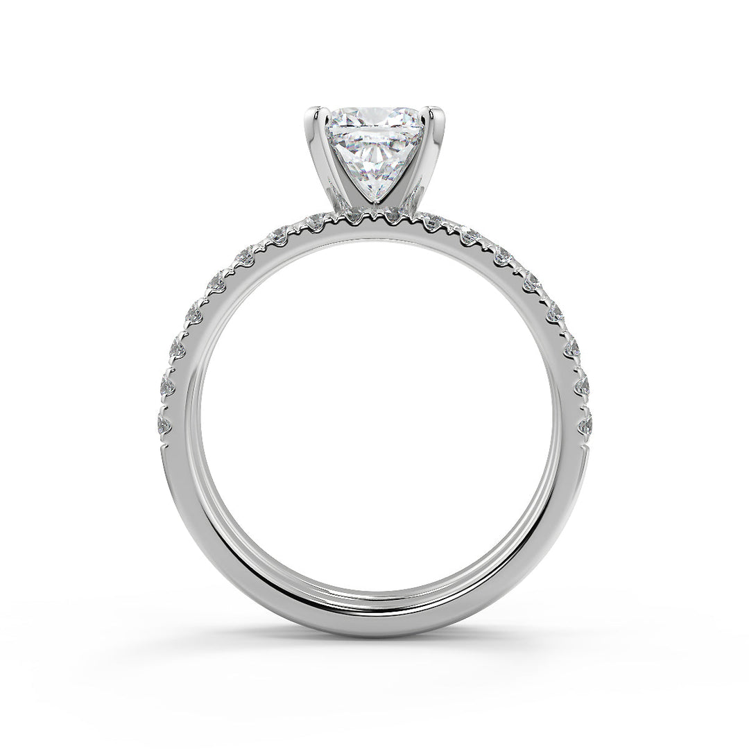 Holly Comfort Fit 4 Prong Solitaire Cushion Cut Diamond Engagement Ring
