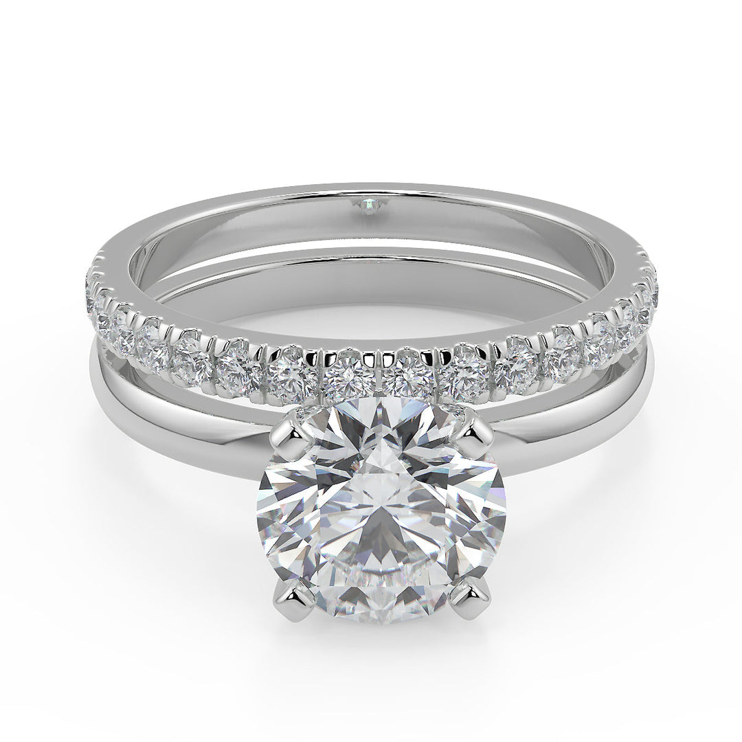 Isis Comfort Fit 4 Prong Solitaire Round Cut Diamond Engagement Ring