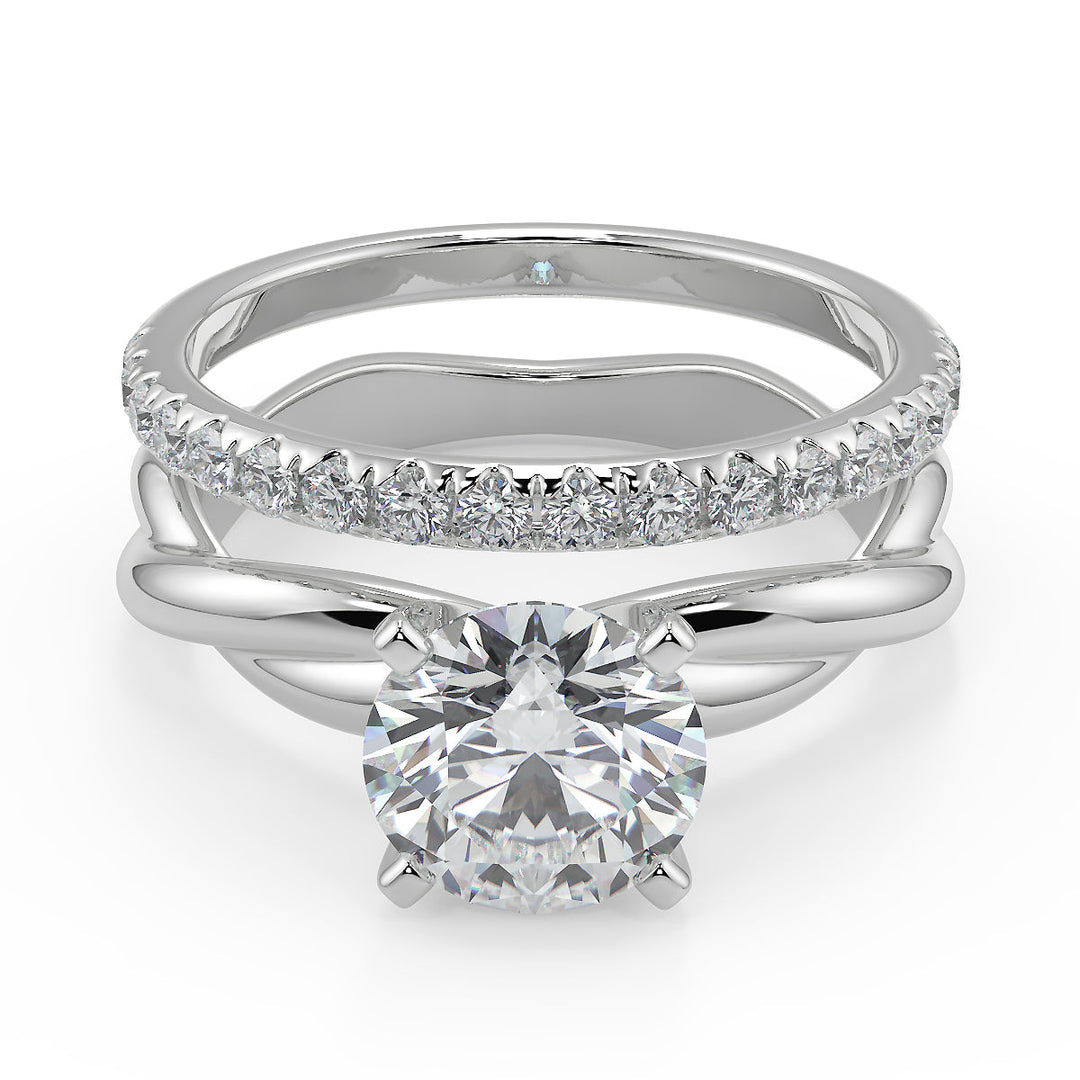 Emmy Infinity Solitaire Rope 4 Prong Round Cut Diamond Engagement Ring
