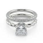 Load image into Gallery viewer, Kelsie Twisted Rope Solitaire Cushion Cut Diamond Engagement Ring
