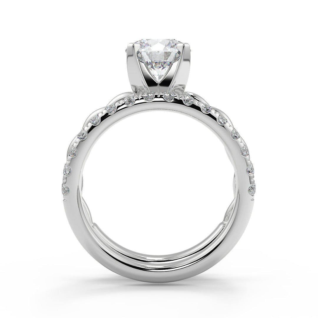 Megan Twisted Rope Solitaire Round Cut Diamond Engagement Ring